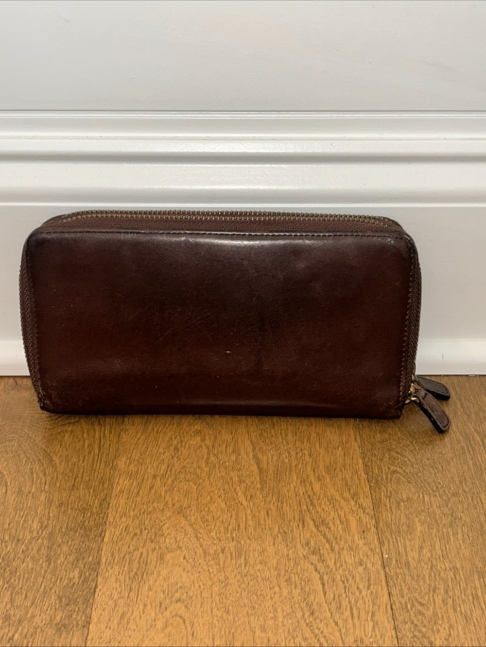 HOBO Brown Leather Zip Around Wallet